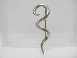 Large Sterling Silver SnakeSerpentine Brooch&nbsp