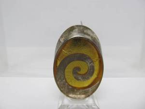 Signed Vintage Sterling Silver &amp Amber Brooch - Signed Varga