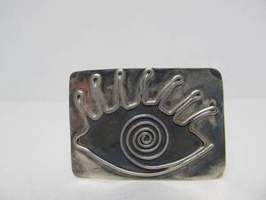 Signed Modernist Sterling Silver Brooch wEye - Signed Howison