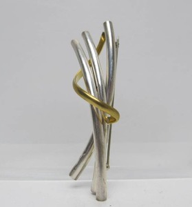 Sculptural Taxco Sterling Silver Brooch