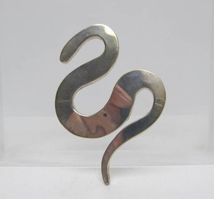 Large Heavy Sterling Silver Snake Brooch&nbsp