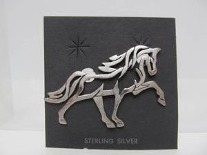 Unworn Sterling Silver Horse Brooch