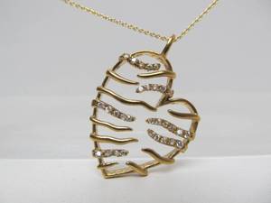 Gold Plated Sterling Silver Heart Pendant Necklace