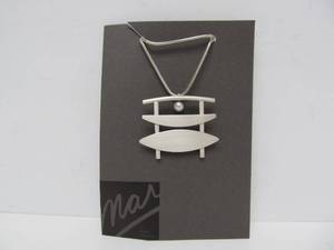 Unworn Retro Vintage MAR Sterling Silver Pendant Necklace wPearl