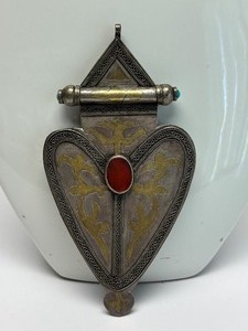 Large Antique Turkman Heart Pendant