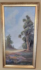 lot 56 image: Artist Signed Landscape Oil on Board Painting