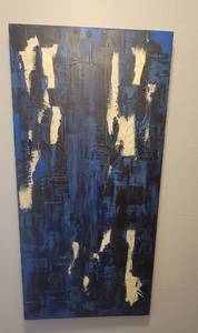 lot 55 image: Large Abstract Modernist Mixed Media Paainting on Canvas, as