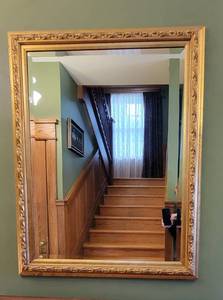 lot 47 image: Gold Gilt Beveled Glass Wall Mirror