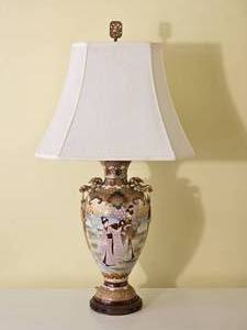 lot 13 image: 20th Century Satsuma Vase Table Lamp