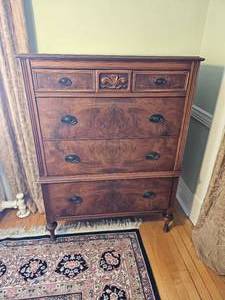 lot 16 image: Antique French Regency Walnut Dresser