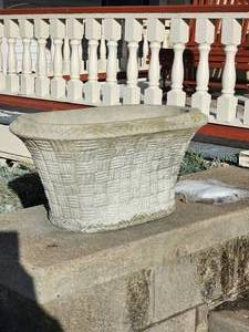 lot 104 image: Twenty Five Inch Concrete Basket Weave Planter