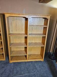 lot 110 image: Blonde Oak Full Height Bookcase