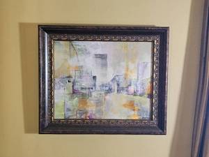 lot 8 image: Metropolis Sue Ann Harvis Original Oil Painting