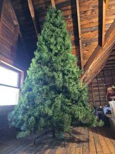 lot 207 image: Large Artificial Christmas Tree with Metal Stand