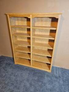 lot 110A image: Blonde Oak Full Height Bookcase B