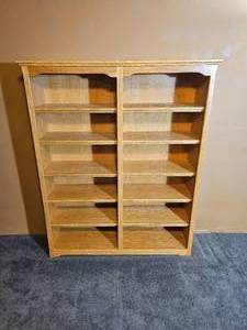 lot 110B image: Blonde Oak Full Height Bookcase C