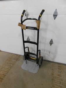 lot 66 image: Gorilla 1,000 lbs. Capacity Steel Hand Truck with Multi-Grip Power Handle, Wide Load Toe Plate Super Duty Axle, Flat Free Tires