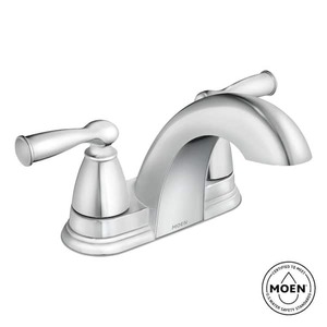 MOEN Banbury 4 in. Centerset Double Handle Low-Arc Bathroom Faucet in Chrome