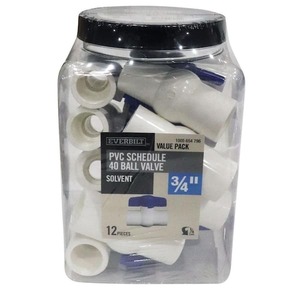 Everbilt 34 in. x 34 in. PVC Schedule 40 Slip x Slip Ball Valve Pro Pack (12-Pack)