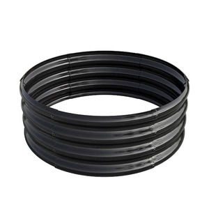 32 in. x 11.4 in. Round Metal Raised Planter Bed Outdoor Garden Raised Planter Box, Black