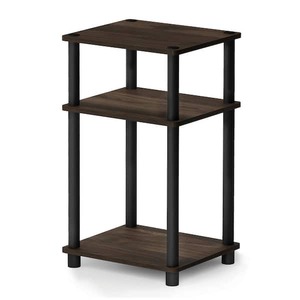 Furinno Just 13.4 in. Columbia WalnutBlack 22.8 in. Rectangular Wood End Table