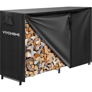 VIVOHOME 60 in. Heavy-Duty Indoor Outdoor Firewood Rack with Cover