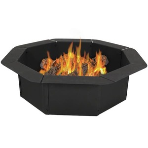VEVOR Fire Pit Ring Round 40 in. Outer 36 in. Inner Steel Liner DIY Campfire Firepit for Outdoor Camping, Bonfires