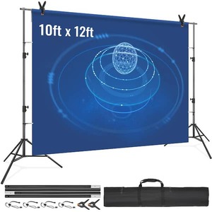 SKYSHALO 12 x 10 ft. Heavy Duty Backdrop Stand, Height Adjustable Photography Backdrop Stand