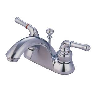 Kingston Brass Naples 4 in. Centerset 2-Handle Bathroom Faucet with Plastic Pop-Up in Polished Chrome