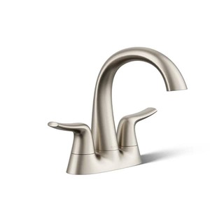 KOHLER Easmor 4 in. Centerset Double Handle Bathroom Faucet in Vibrant Brushed Nickel