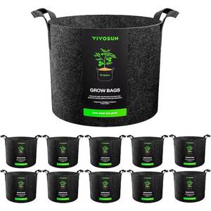 VIVOSUN 25 gal. Heavy Duty Thickened Nonwoven Fabric Plant Grow Bags with Handles (10-Pack)