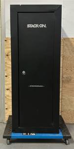 lot 34 image: Stack-On Ammo Cabinet - Electronic Lock, 3 Shelves, 75 Lb. Capacity Per Shelf, Model# ASC-1416-DS #6110366 Msrp $299.99