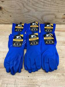 lot 64 image: Wells Lamont Work and Home Chemical Gloves Blue Large (lot of 6)