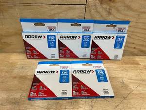 lot 94 image: Arrow T50 38 in. W X 14 in. L 18 Ga. Flat Crown Heavy Duty Staples 1250 pk (lot of 5)
