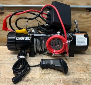 lot 123 image: Ultra-Tow 12 Volt DC-Powered Off-Road Vehicle Winch, 12,000-Lb. Capacity, Galvanized Wire Rope #4995869 Msrp $389.99