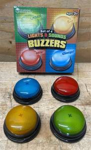 lot 253 image: Learning Resources Lights and Sounds Answer Buzzers, Recordable Buttons for Kids, Ages 3 Msrp $29.99