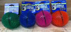 lot 270 image: PetSport Gorilla Spiky Ball Large lot of 4