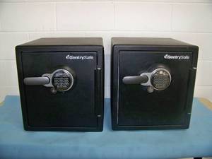 lot 32 image: (2) Fire & Water Resistant Safes with Digital Locks - SentrySafe  Sentry Safe