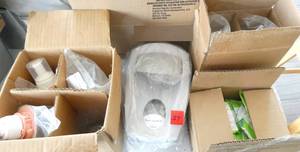 lot 37 image: Group of hand sanitizer and dispenser