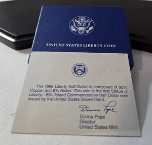 lot 21 image: 1986 Liberty Half Dollar Proof