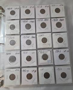 lot 43 image: 3-Ring Binder of Wheat Pennies. Includes 1951 - 1955