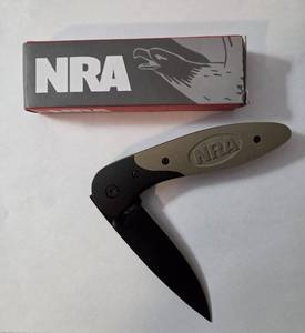 lot 45 image: NRA Black and Tan Knife - New in Box