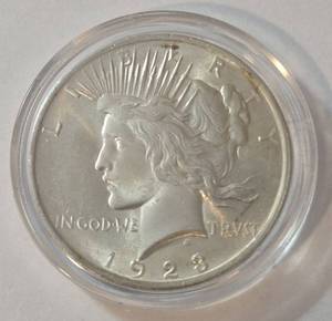 lot 56 image: 1923 Silver Peace Dollar - AU - Airtite
