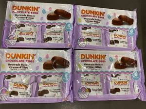lot 31 image: UT 3 - Dunkin Chocolate Eggs Brownie Batter Creme-Filled 6-Pack - 4 Packs