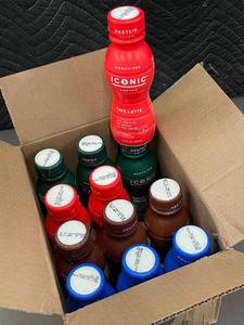 lot 51 image: Iconic Protein Drink 12-Pack - Caf Latte, Chocolate Truffle, Cacao Greens, Vanilla Bean