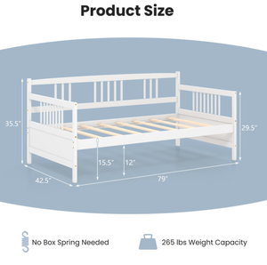 lot 12 image: Costway Modern Twin Size Daybed Frame with Wooden Slats Support