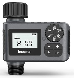 lot 107 image: Insoma Outdoor Garden Hose Faucet Timers, Programmable Water Sprinkler Timer with Rain DelayManualAutomatic Drip Irrigation and Lawn Watering System for Yard, 1 Outlet