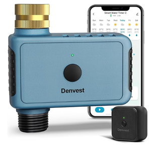 lot 111 image: Denvest WiFi Water Timer with Brass Inlet, 1 Zone Smart Hose Timer, APP Remote Control Via 2.4Ghz WiFi, Voice Function Compatible with Alexa and Google Assistant for Sprinkler Drip Irrigation System