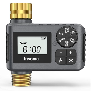 lot 105 image: Insoma Water Timer for Garden Hose with Brass Inlet & Outlet, Hose Timer with AUTOManualRain Delay Mode, Outdoor Sprinkler Timers for Automatic Drip Irrigation System Yard Lawn Watering, 1 Outlet