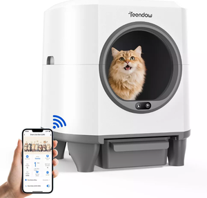 lot 10 image: Teendow Automatic Litter Box CLB05, Litter Robot & Self-Cleaning Box (Used)